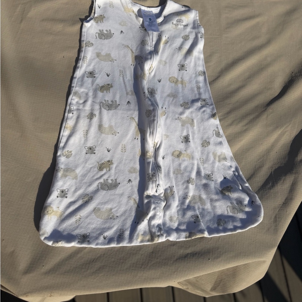Halo Sleepsack (6-12m) - White with Neutral Animal Print
